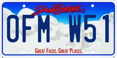 SD license plate 0FMW51