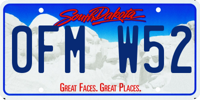 SD license plate 0FMW52