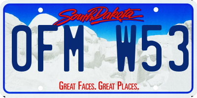 SD license plate 0FMW53