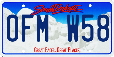 SD license plate 0FMW58