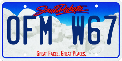 SD license plate 0FMW67