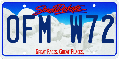 SD license plate 0FMW72