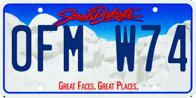 SD license plate 0FMW74