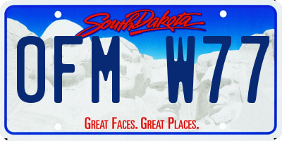 SD license plate 0FMW77