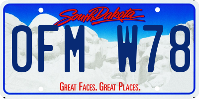SD license plate 0FMW78
