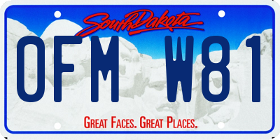 SD license plate 0FMW81