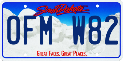 SD license plate 0FMW82