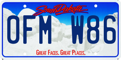SD license plate 0FMW86