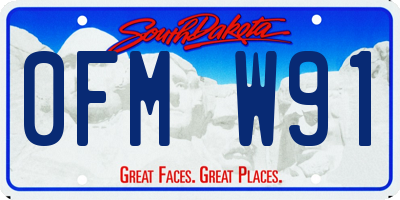 SD license plate 0FMW91