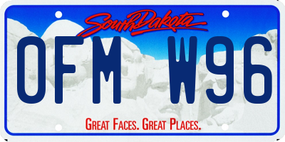 SD license plate 0FMW96