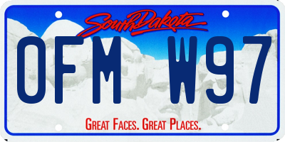 SD license plate 0FMW97