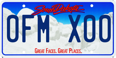 SD license plate 0FMX00