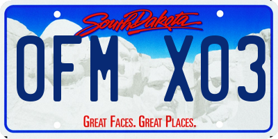 SD license plate 0FMX03