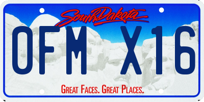 SD license plate 0FMX16