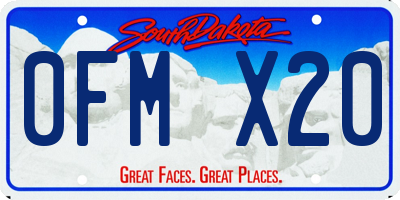 SD license plate 0FMX20