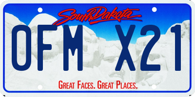 SD license plate 0FMX21