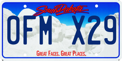SD license plate 0FMX29