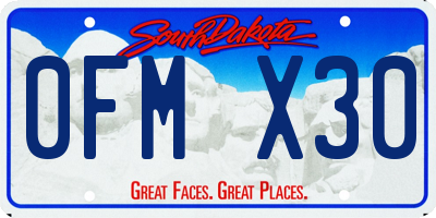 SD license plate 0FMX30