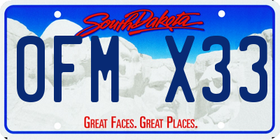 SD license plate 0FMX33