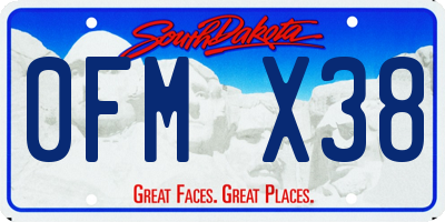 SD license plate 0FMX38