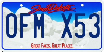 SD license plate 0FMX53