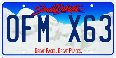 SD license plate 0FMX63