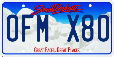 SD license plate 0FMX80