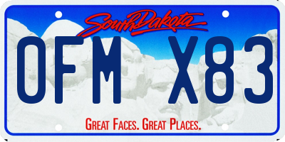 SD license plate 0FMX83