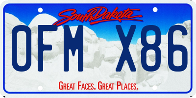 SD license plate 0FMX86