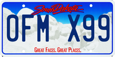 SD license plate 0FMX99