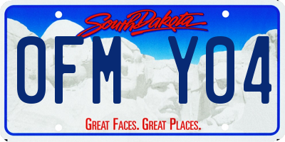 SD license plate 0FMY04
