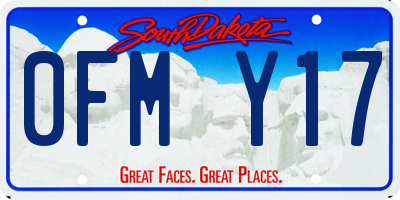SD license plate 0FMY17