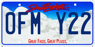 SD license plate 0FMY22