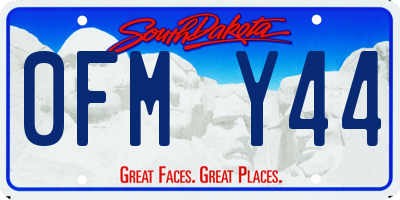 SD license plate 0FMY44