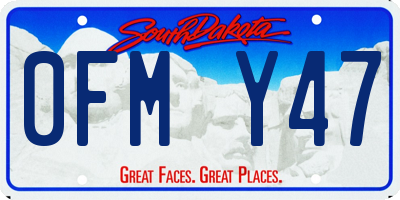 SD license plate 0FMY47