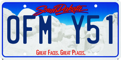 SD license plate 0FMY51