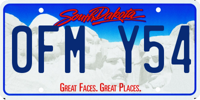 SD license plate 0FMY54