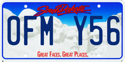 SD license plate 0FMY56