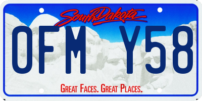 SD license plate 0FMY58