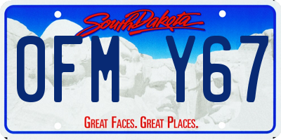 SD license plate 0FMY67