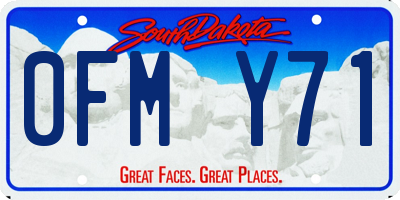SD license plate 0FMY71