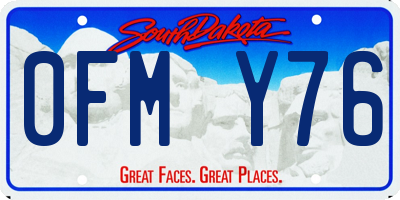 SD license plate 0FMY76