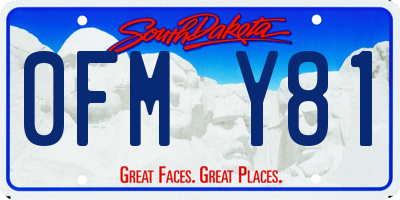 SD license plate 0FMY81