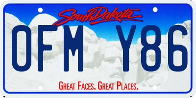 SD license plate 0FMY86