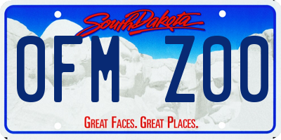 SD license plate 0FMZ00