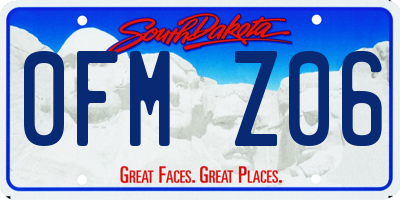 SD license plate 0FMZ06
