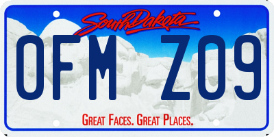 SD license plate 0FMZ09