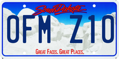 SD license plate 0FMZ10