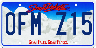 SD license plate 0FMZ15