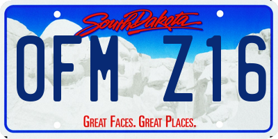 SD license plate 0FMZ16